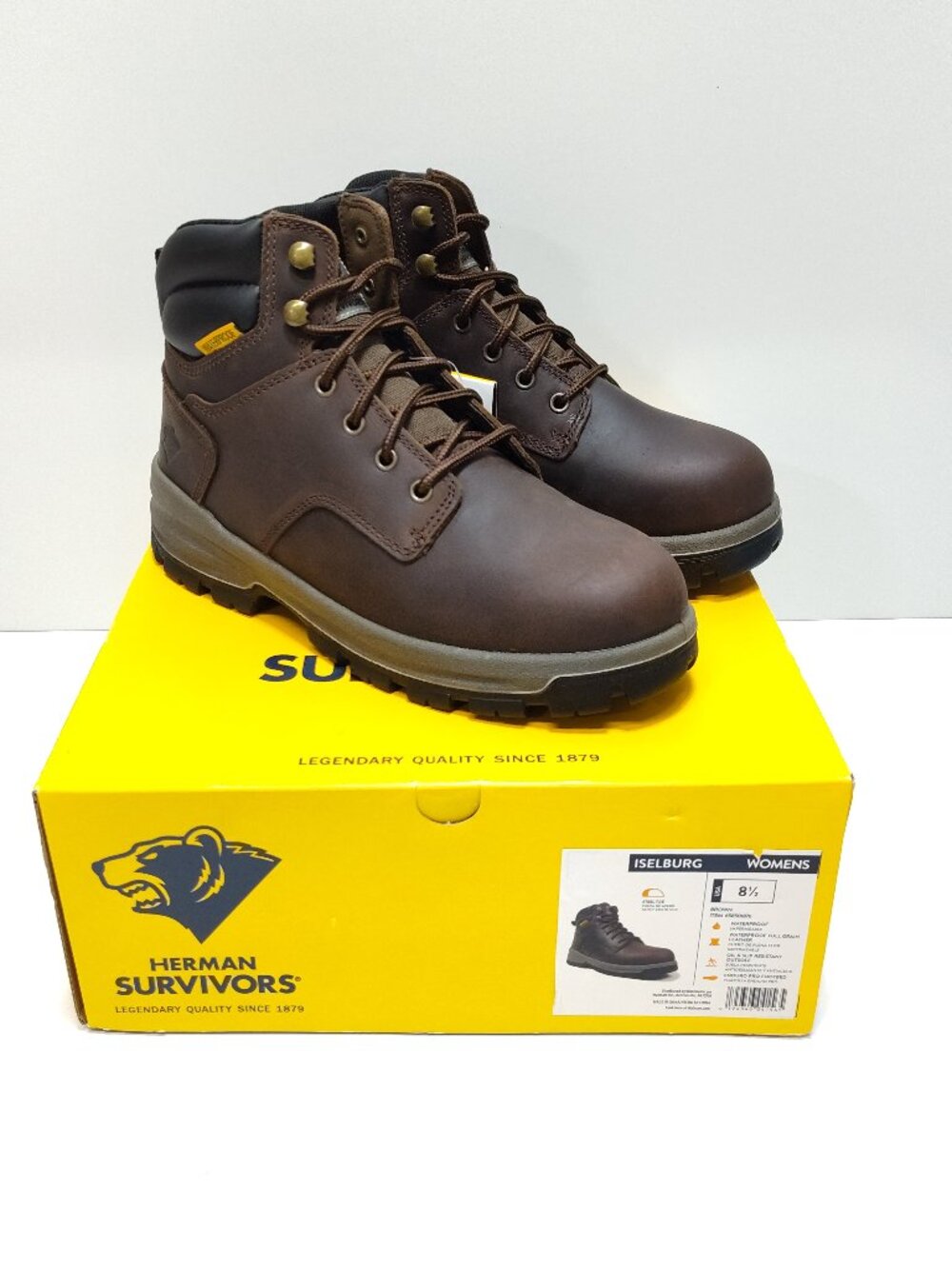 Herman Survivors Womens Iselburg Brown Steel Toe Waterproof Work Boots Size 8.5